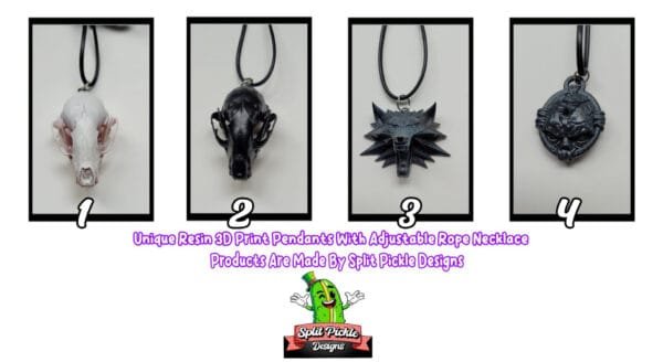 Various 3D Printed Resin Pendants