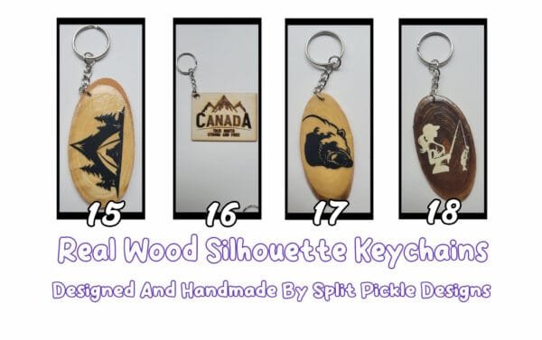Various Handmade Wood Keychains - Image 2